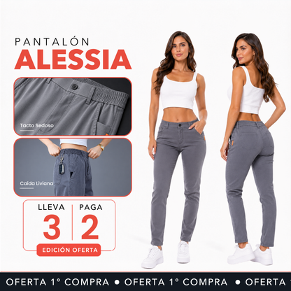 [Llevá 3 Pagá 2] Pantalón Alessia en Algodón Premium con Tacto Sedoso y Caída Liviana